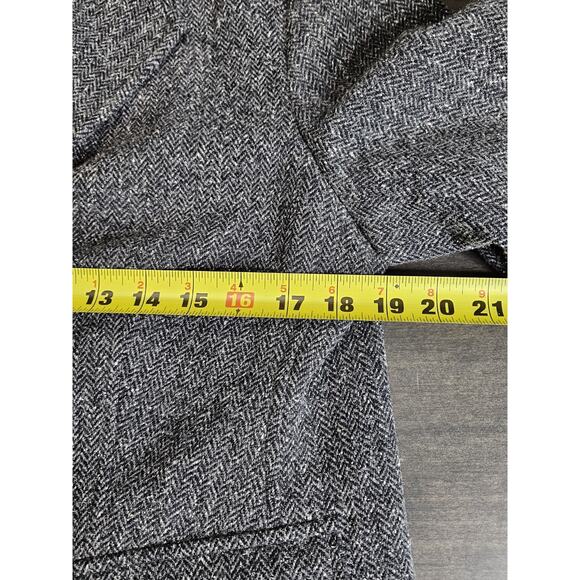VTG LL Bean Blazer Jacket Gray Tweed Wool Silk Blend 3 Button Womens Size Medium - Picture 5 of 7
